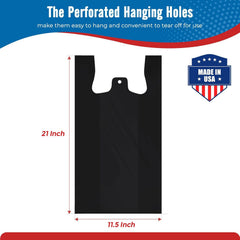 Fuxury bulk grocery bags 11.5x6.5x21 in black, ideal for quick checkout