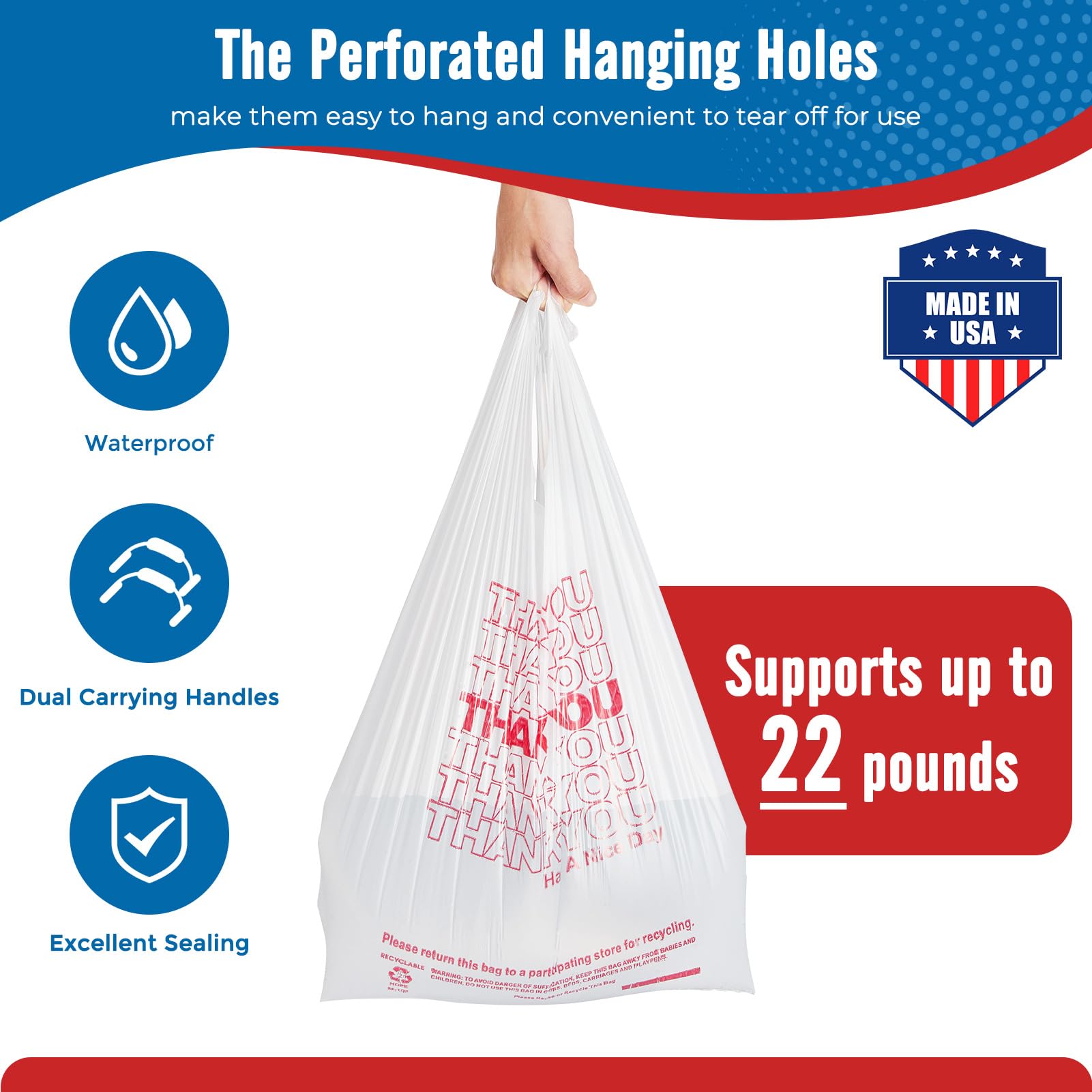 Fuxury bulk 11.5 x 6.5 x 21 inch bags support bulk items.