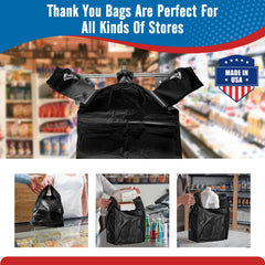Fuxury durable bags with strong handles shown at take-out counter