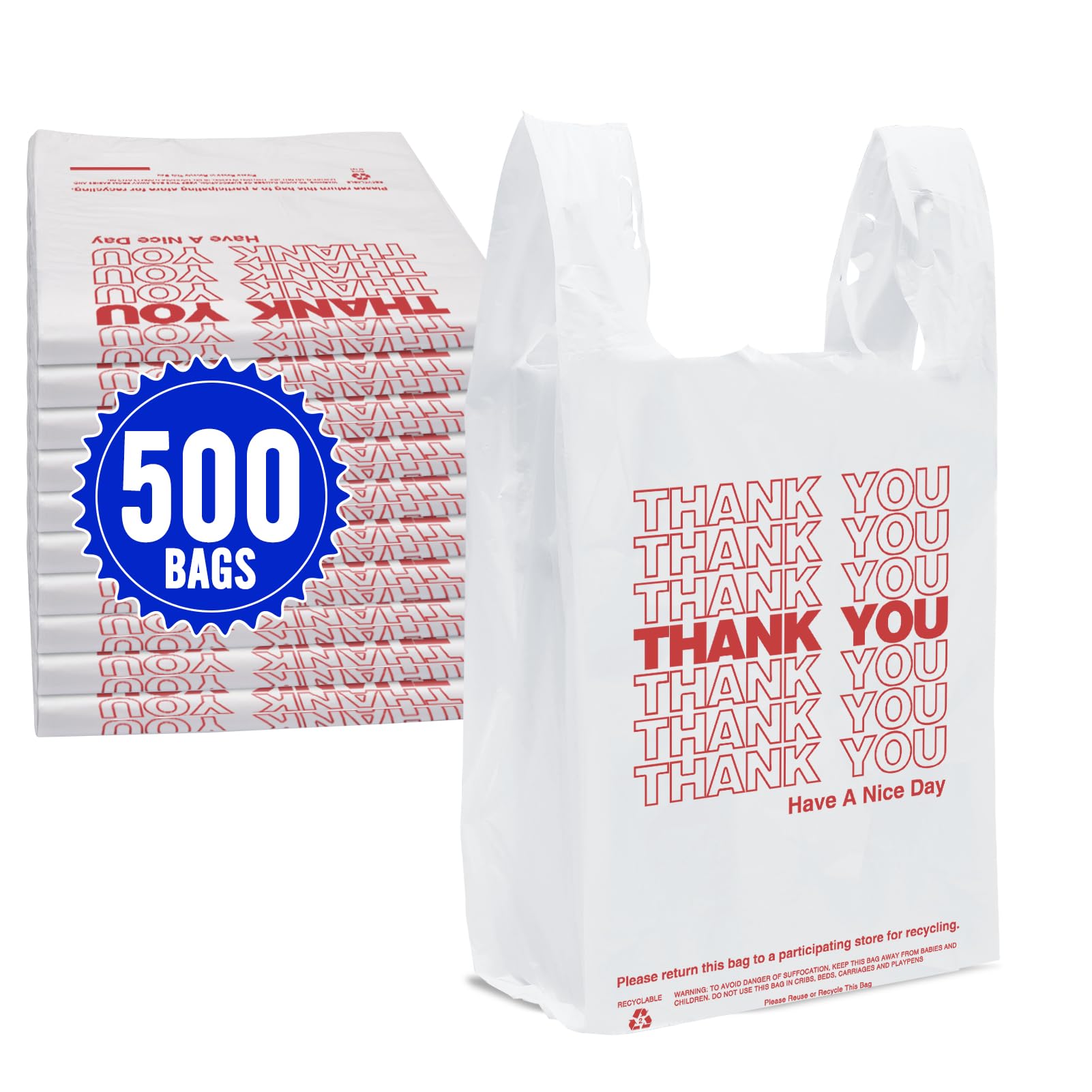 Fuxury Thank You bags with handles for easy carry in retail and takeout.