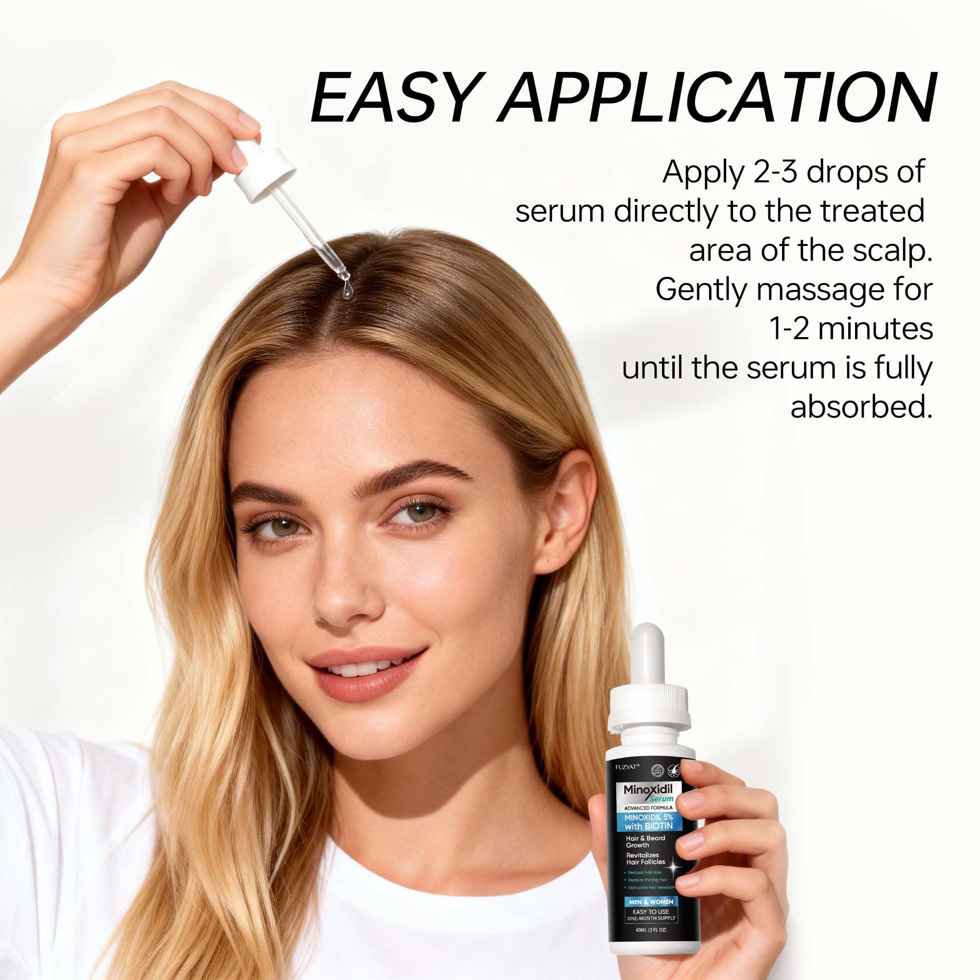 FUZYAT Timeline reference image for 2–4 months of fuller-looking hair