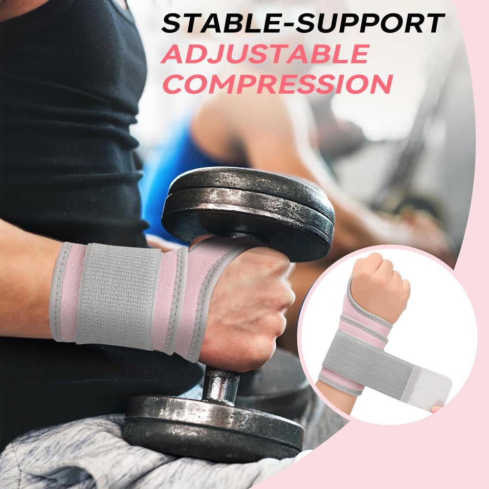 FvaPemm left-hand pink wrist brace supports daily tasks comfortably.