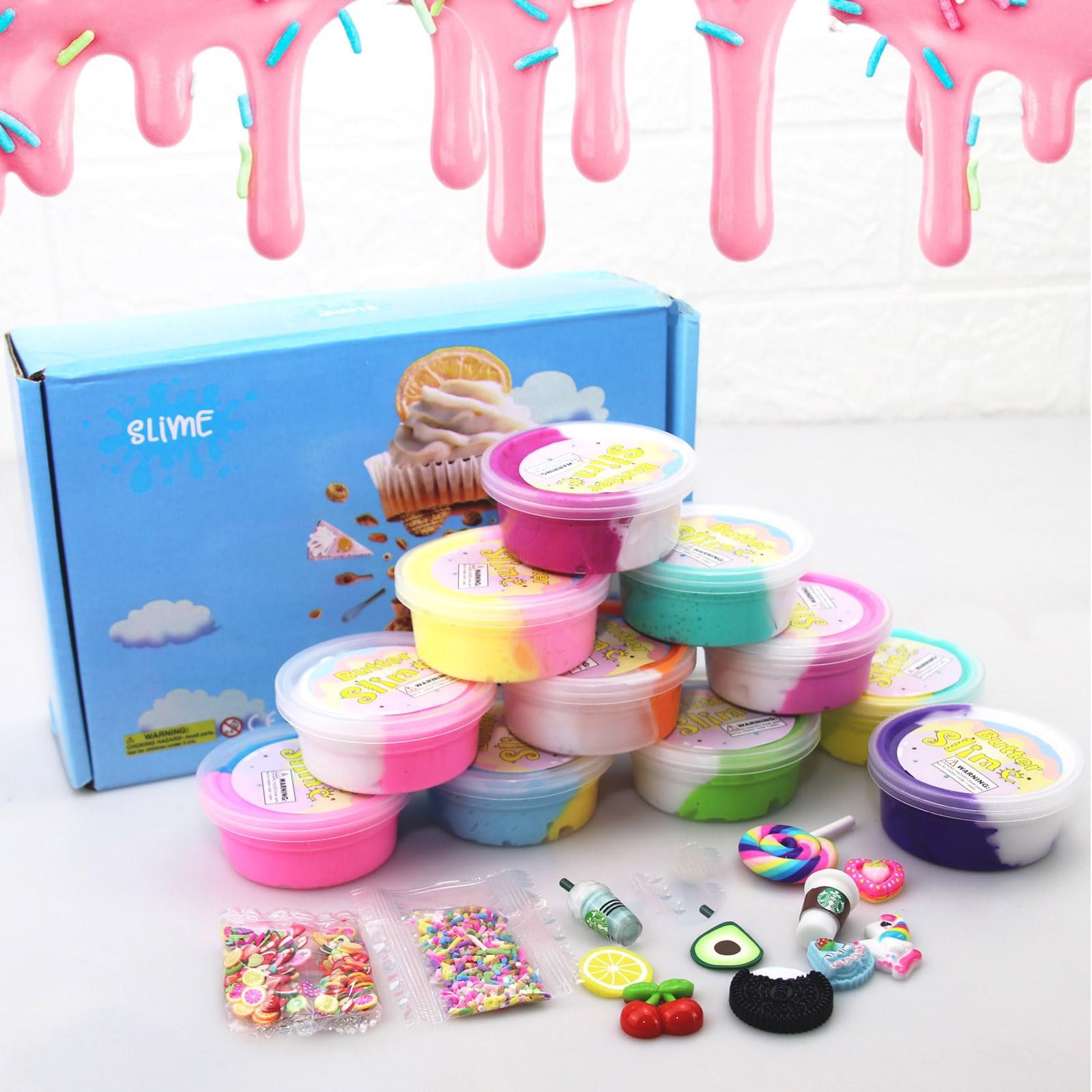 Fvnwrtuxi Butter Slime Kit kid playing - creative sensory play and focus aid.