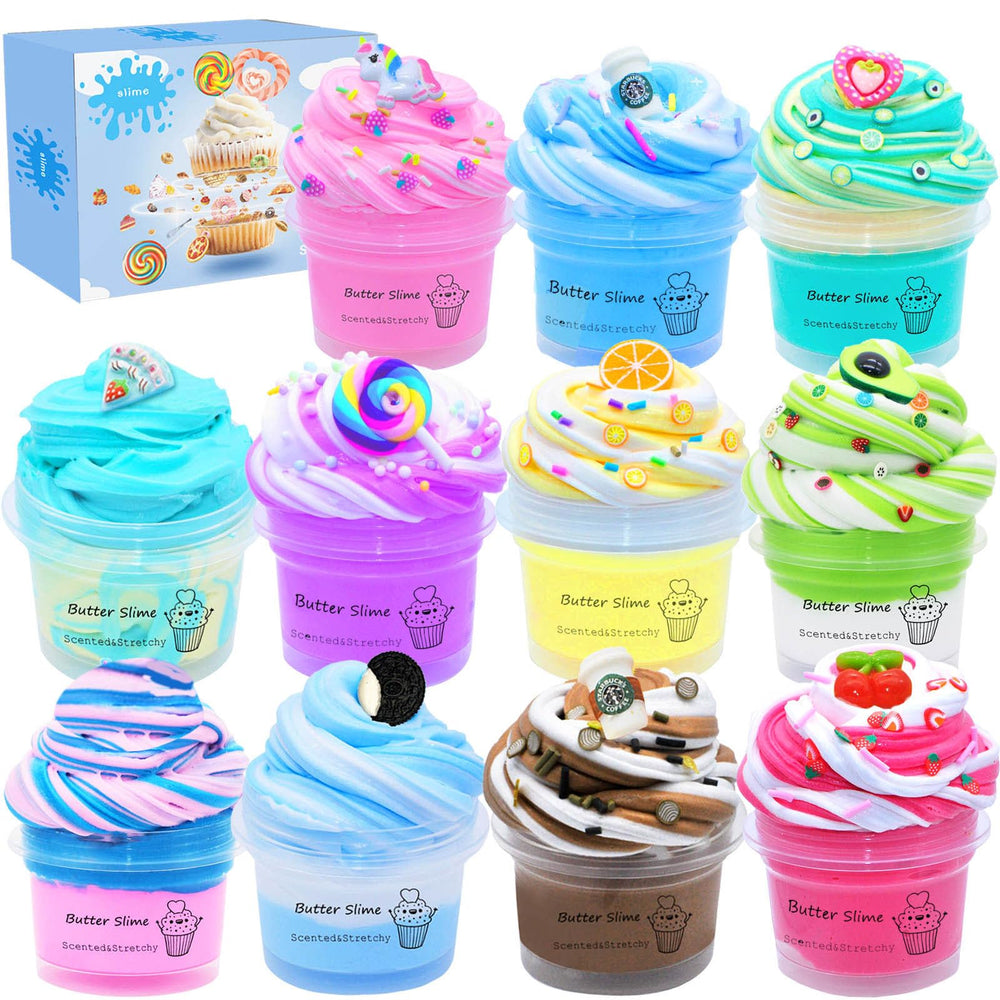 Fvnwrtuxi Butter Slime Kit - vibrant colors showcase for art and stress-relief fun.