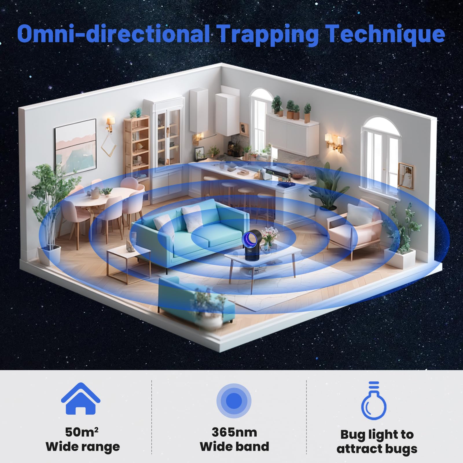 FVOAI blue trap with stylish design blending with home decor.