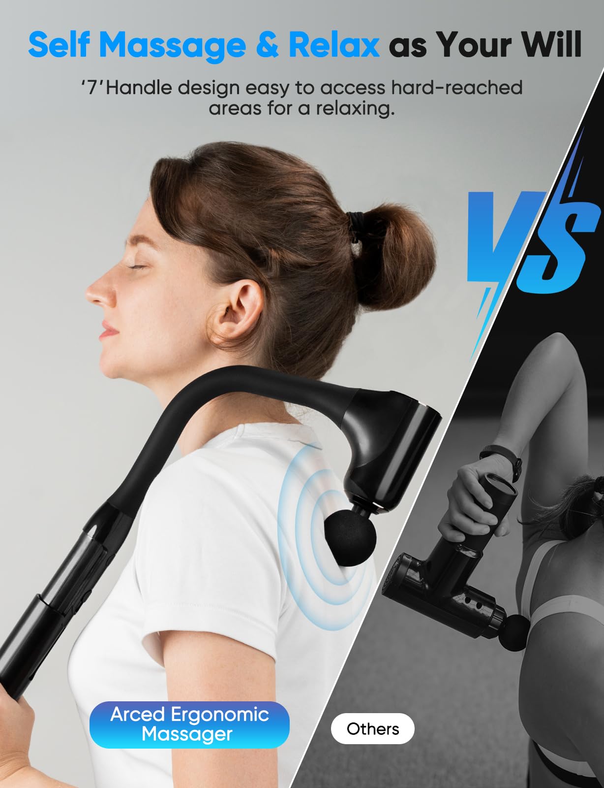 FVZ back massage with ergonomic arc targets neck and shoulders.