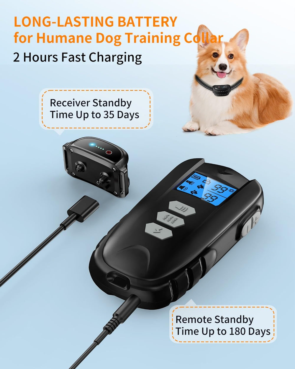 FWQEFVA charging indicator shows quick recharge for uninterrupted training.