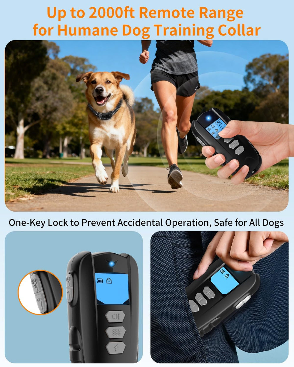 FWQEFVA waterproof collar works in rain or water for versatile outdoor sessions.