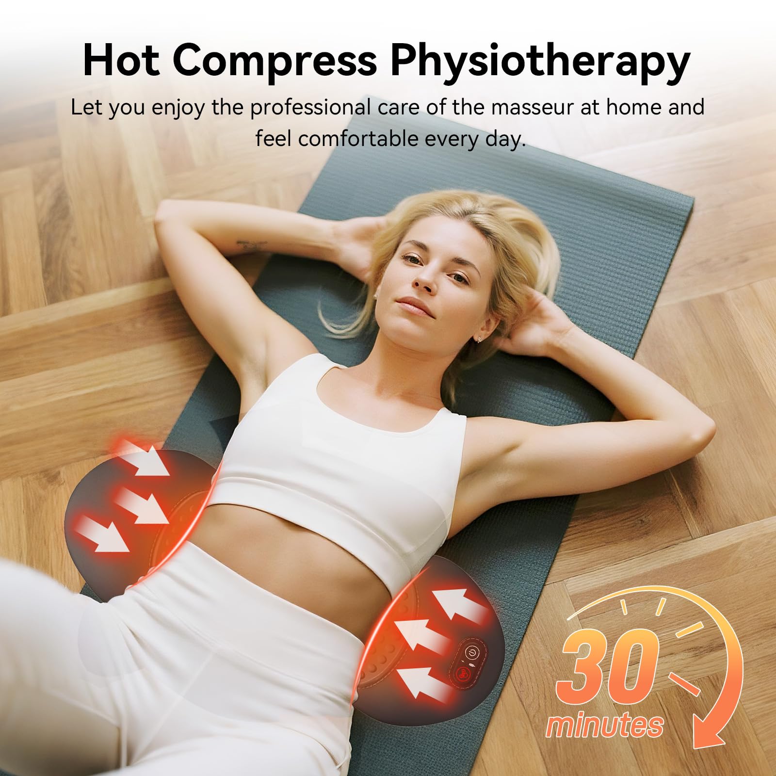 FWW back massager surface with moisture-wicking fabric keeps you cool