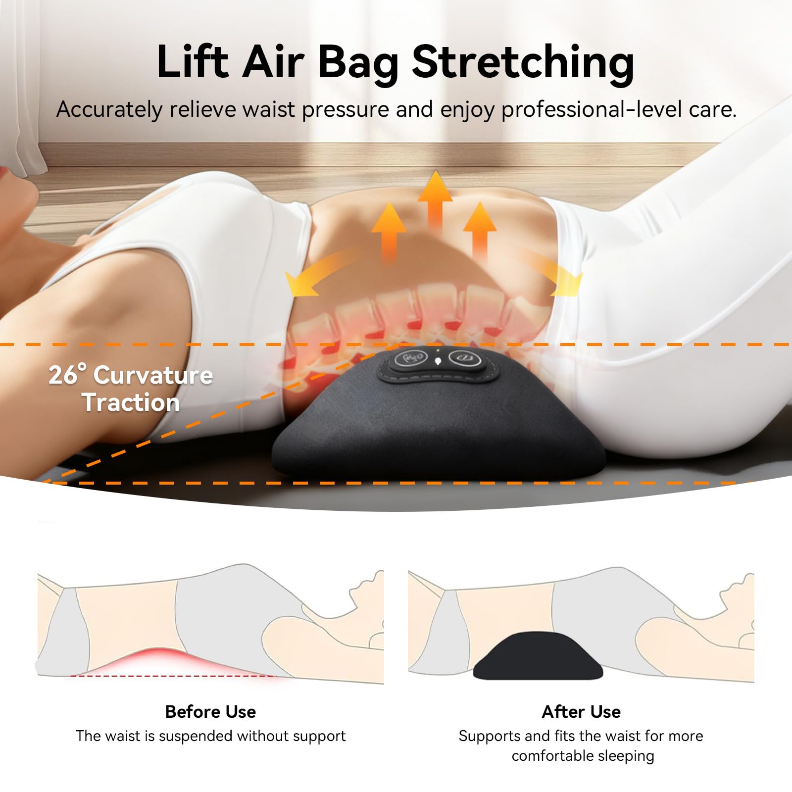 FWW memory foam lumbar cushion contours to the back for lasting support
