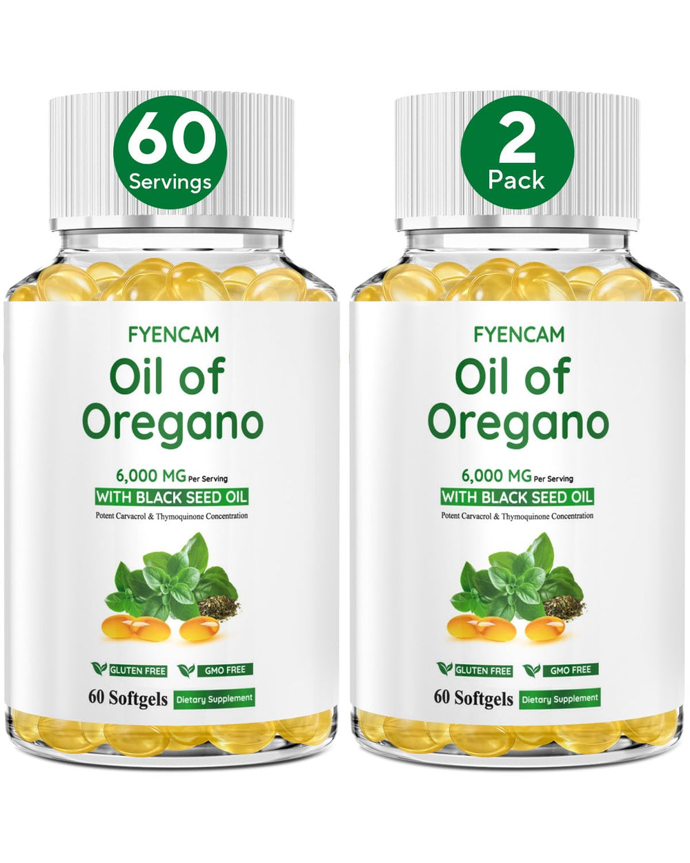 FYENCAM Oil of Oregano with Black Seed Oil bottle for immune support