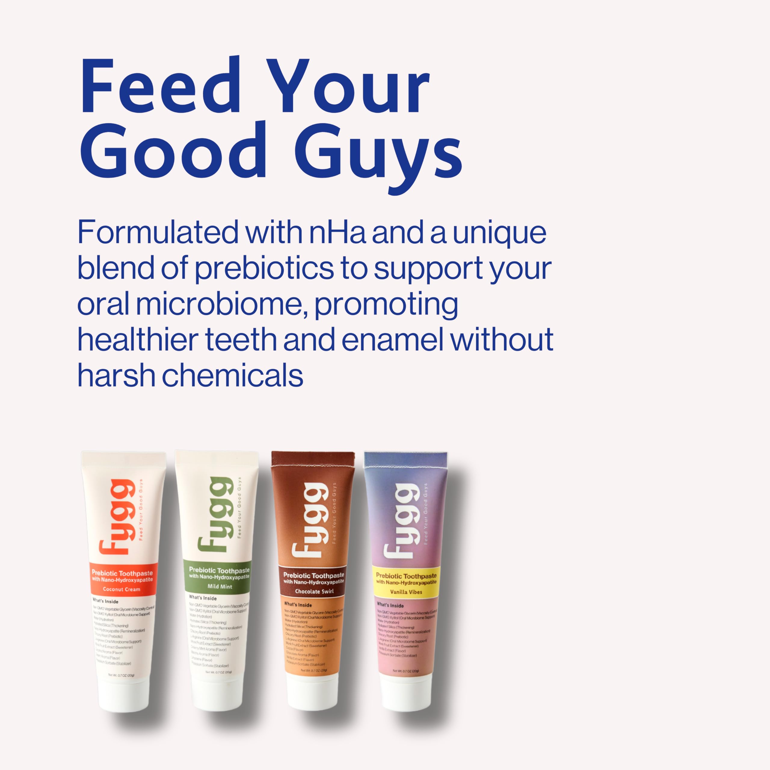 Fygg travel-size vanilla toothpaste packaging for on-the-go oral care