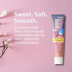 Fygg vanilla flavor kids brushing scene for gentle fluoride-free care