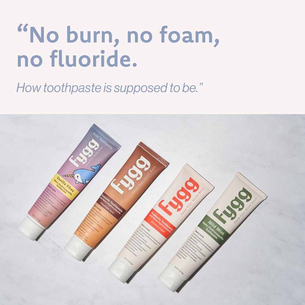 Fygg Vanilla Vibes brushing scene emphasizing safe daily use.