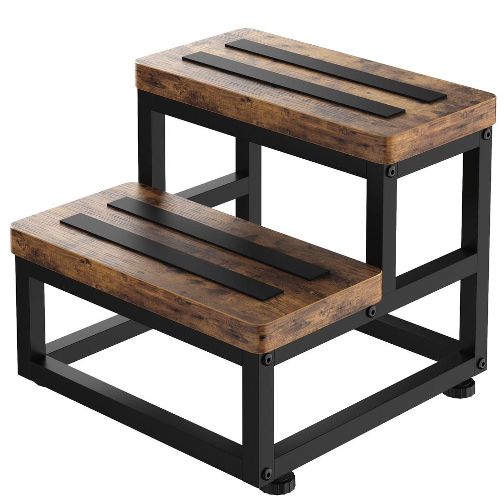 FYGUES 2 step stool with round corners and non slip feet for stable daily use