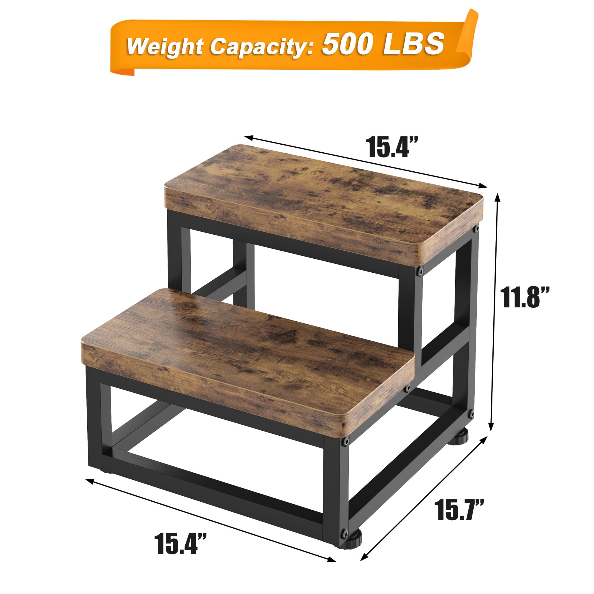 FYGUES bedside stool supports up to 500 lbs for adults and kids