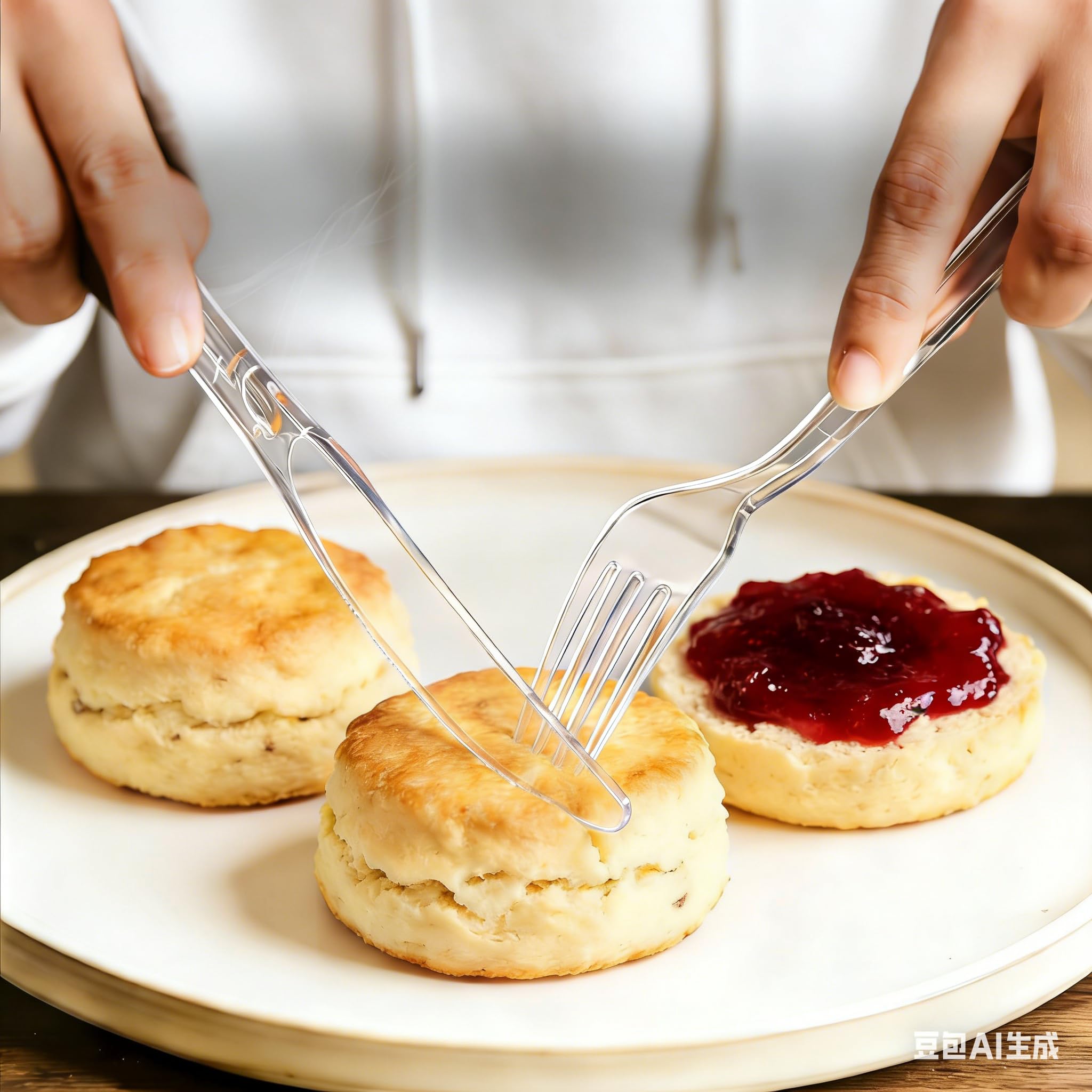 FYIN-HONG spoon close-up showcases clear, sleek design ready for quick meals.