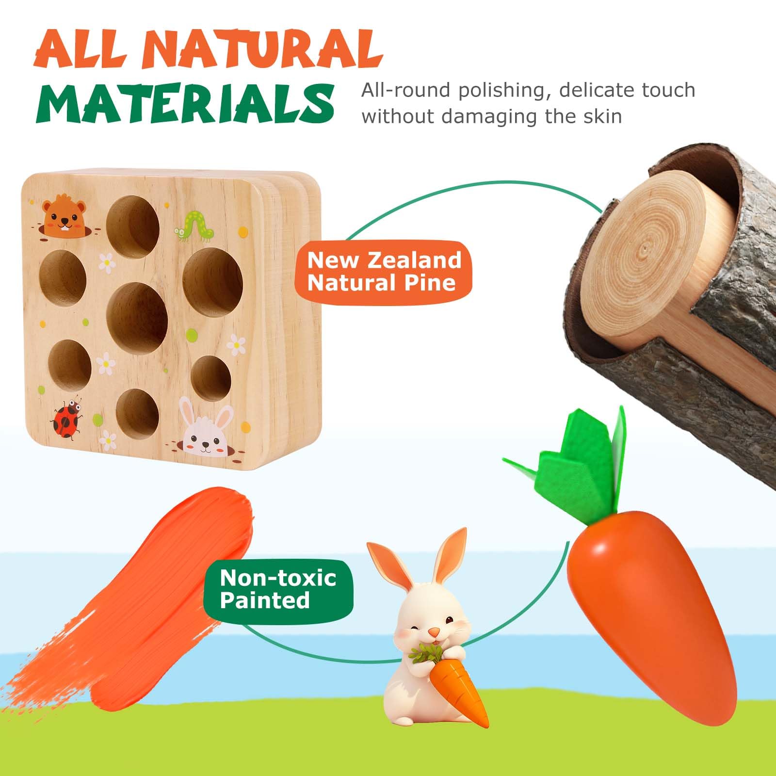 FZHZZ Montessori toy with farm pattern sparks imaginative play and exploration