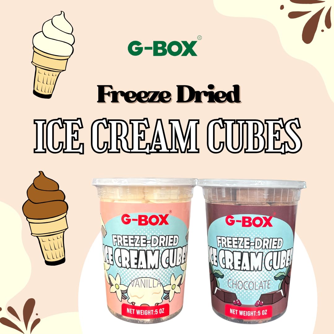 Close-up of crisp vanilla freeze-dried ice cream cubes texture.