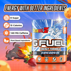 G Fuel Dragon Ball Z energy powder scoop ready for precise pre-game dosing.