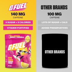 G Fuel Hype Sauce 2.0 bottle label closeup highlighting vitamins and antioxidants.