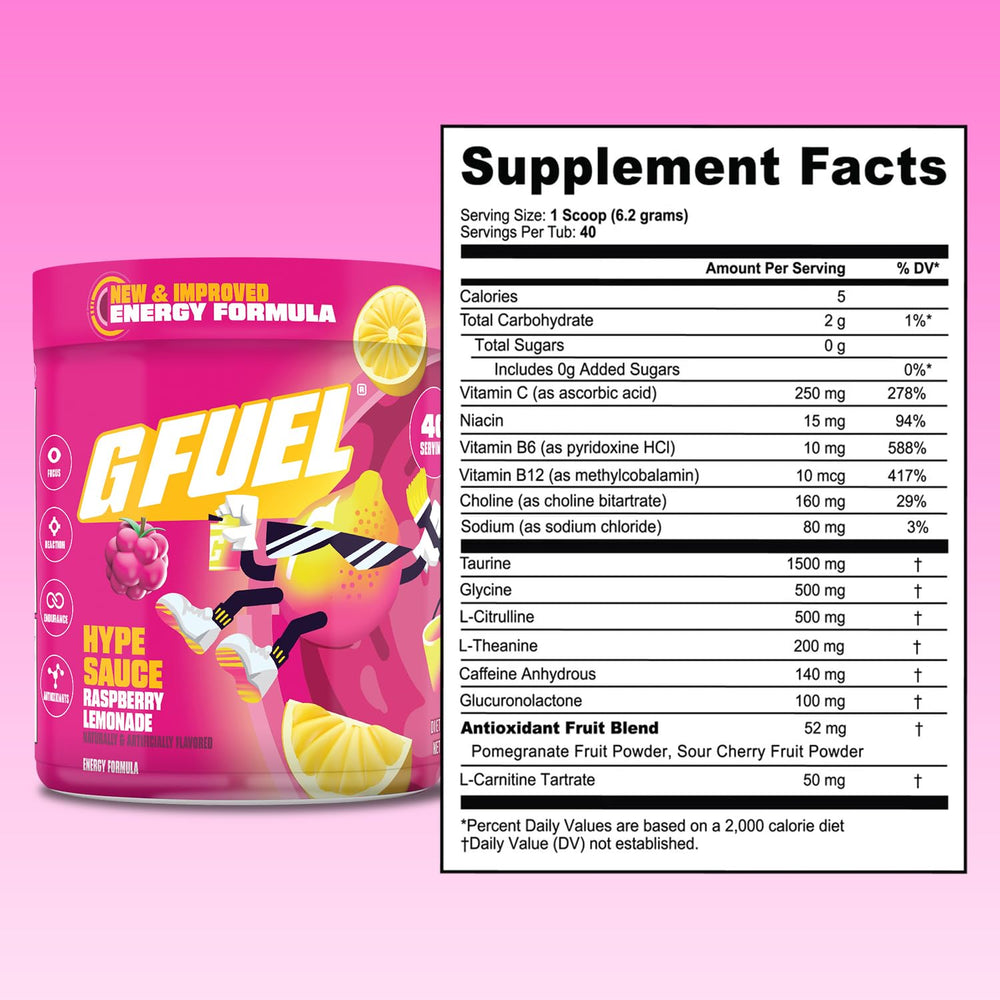 G Fuel Hype Sauce 2.0 pre-workout drink alternative during workouts.