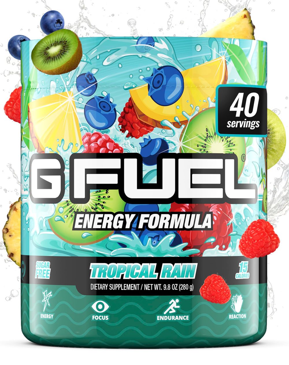 G Fuel Tropical Rain tub ready to mix for a refreshing energy boost