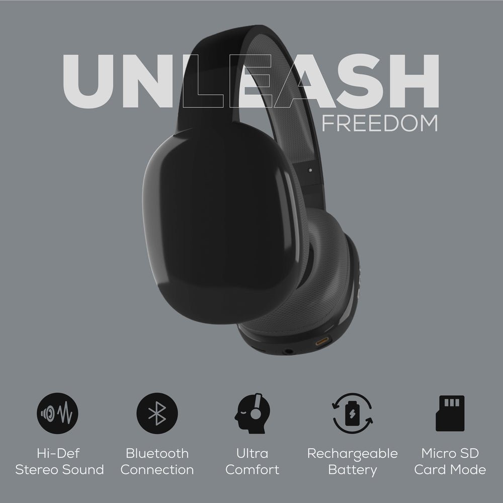 Gabba Goods headphones demonstrate easy connectivity with Bluetooth and 3.5mm options.