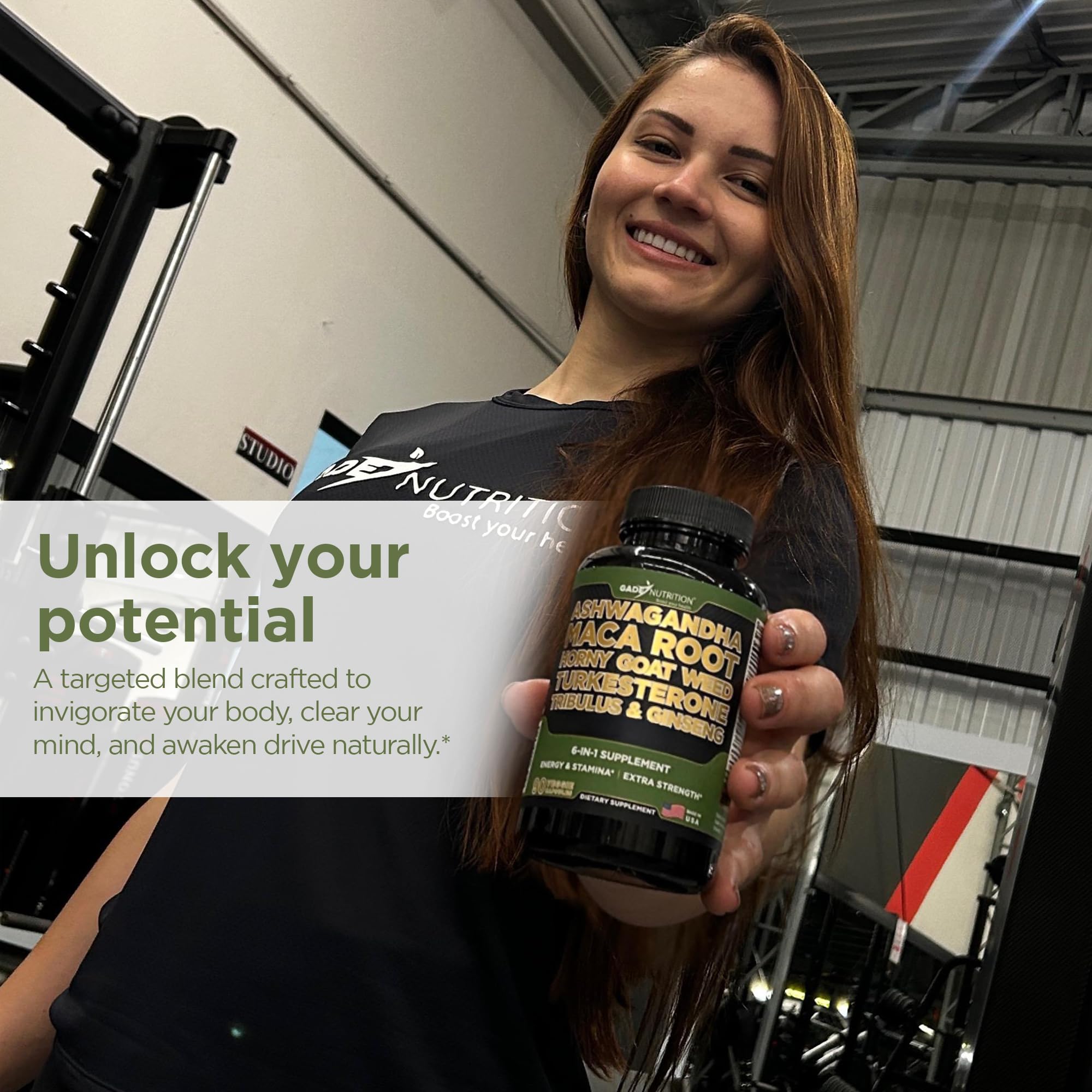 GADE NUTRITION Horny Goat Weed bottle supports occasional performance-focused use.