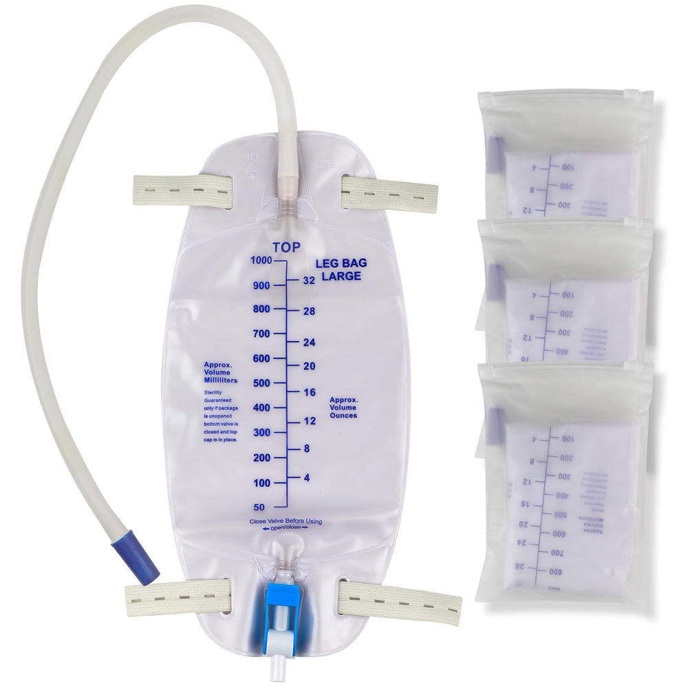 Gadget Beyond 3-pack catheter bags 32oz for easy disposal and daily use.