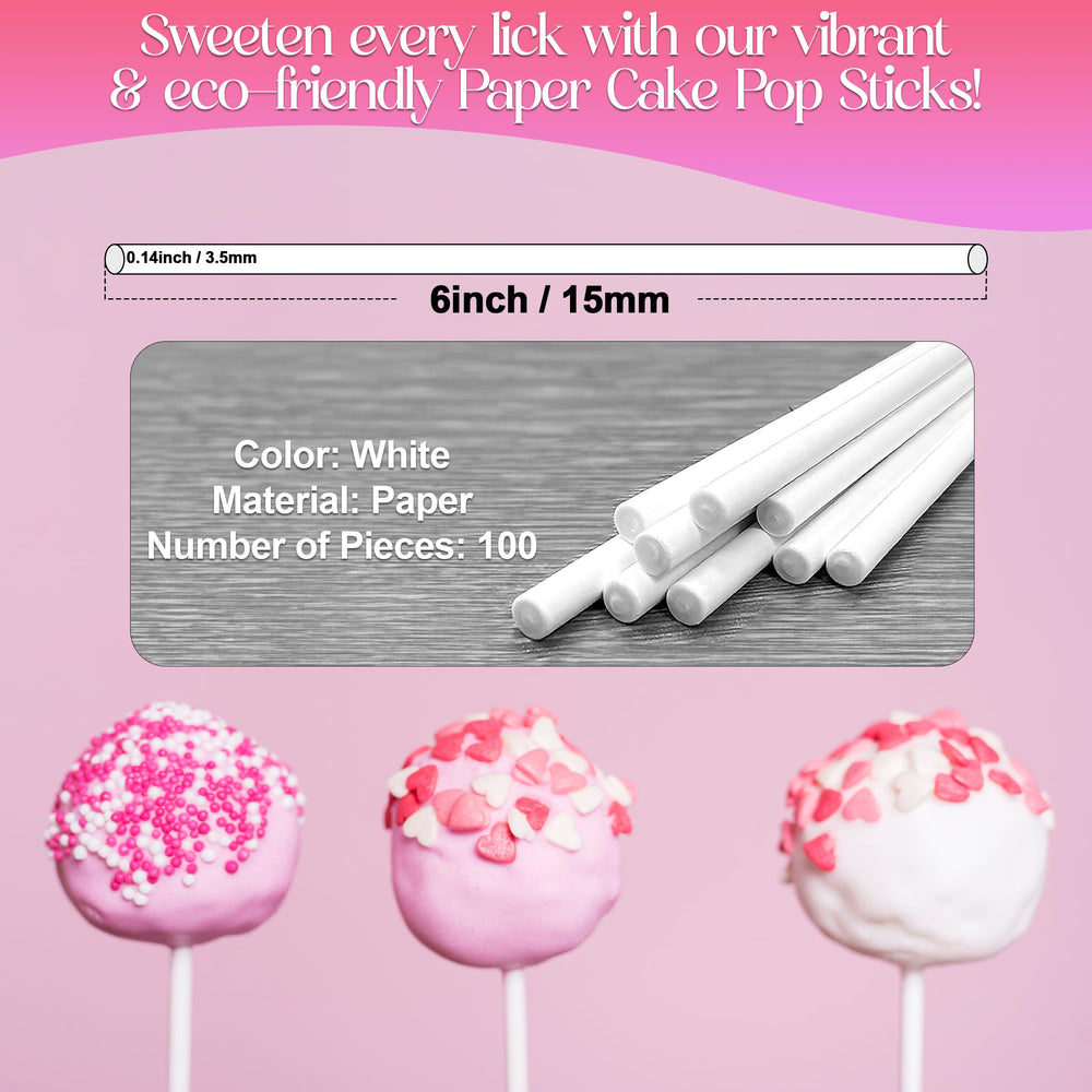 Gadget Beyond food-safe white paper sticks, 6in, odor-free for clean-tasting treats.