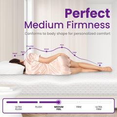 GAESTE twin cooling gel mattress side view showing contouring and support.
