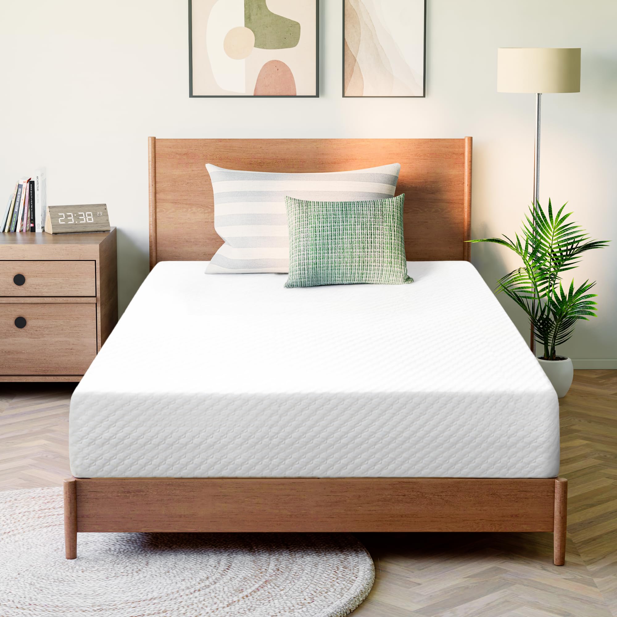 GAESTE 8-Inch Twin cooling gel mattress top view with visible comfort layers.
