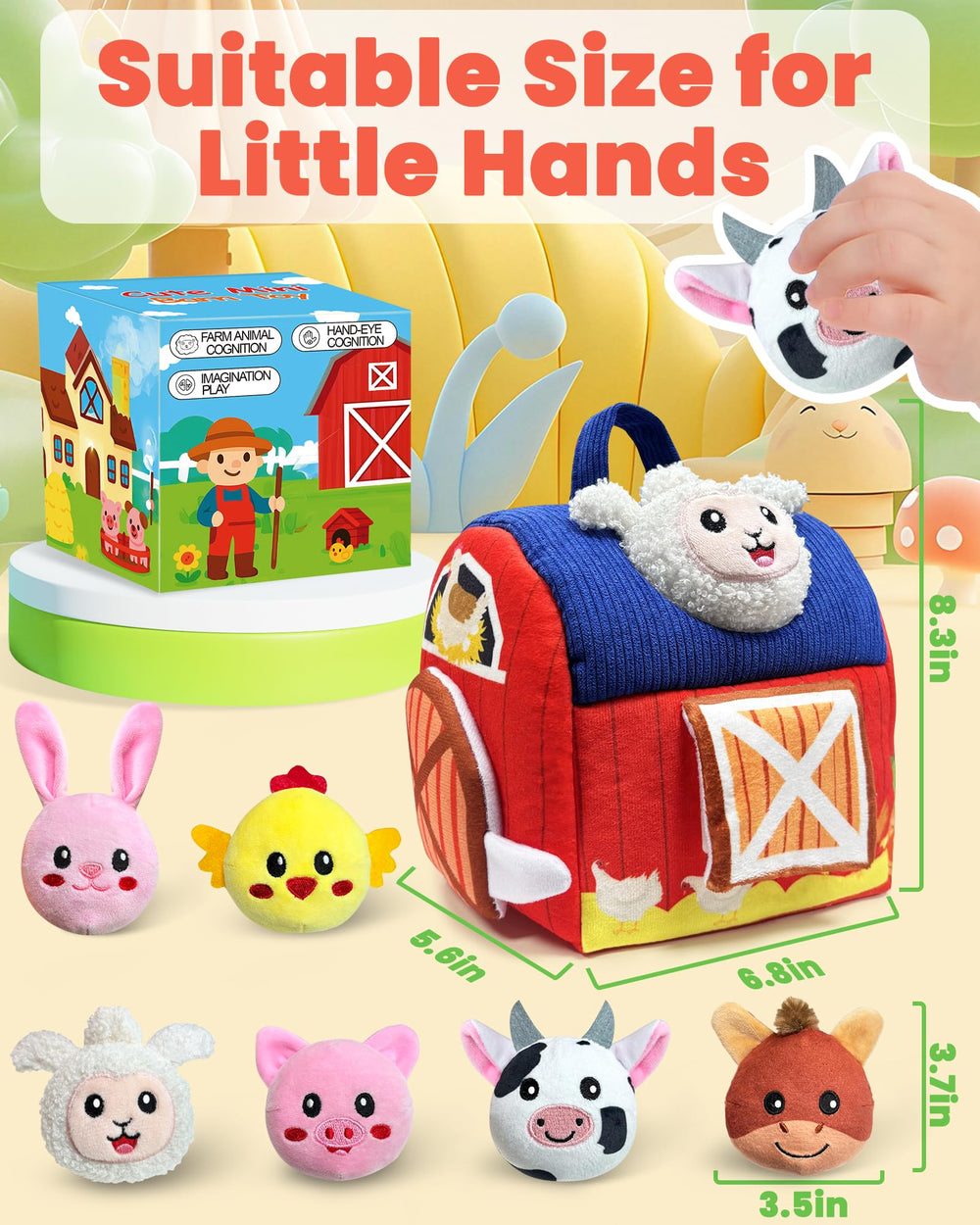Gagule barn toy horse with mirror for self-discovery and imitation play