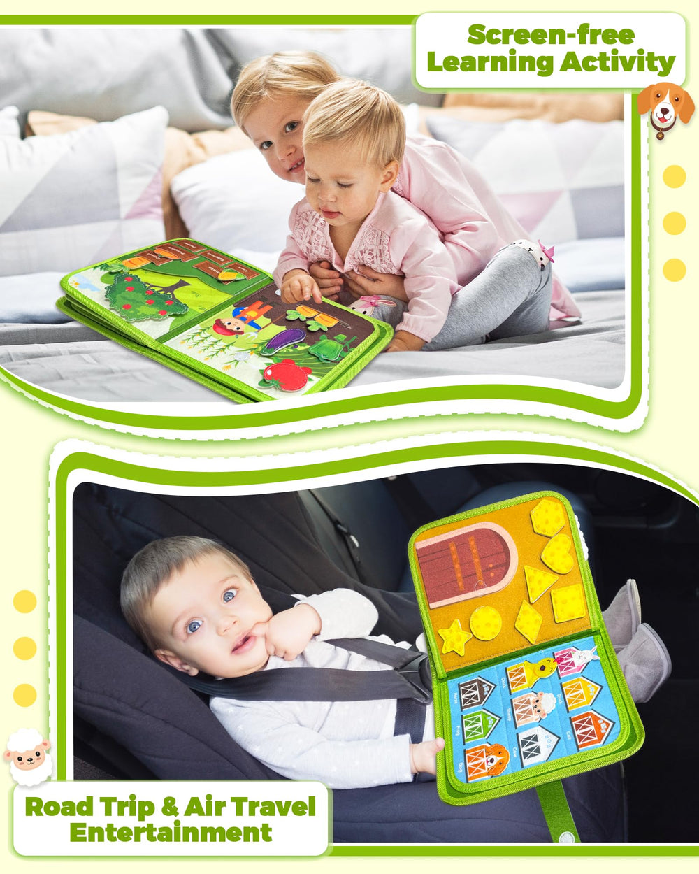 Gagule Busy Book feeding vegetables panel boosts hand-eye coordination during playtime