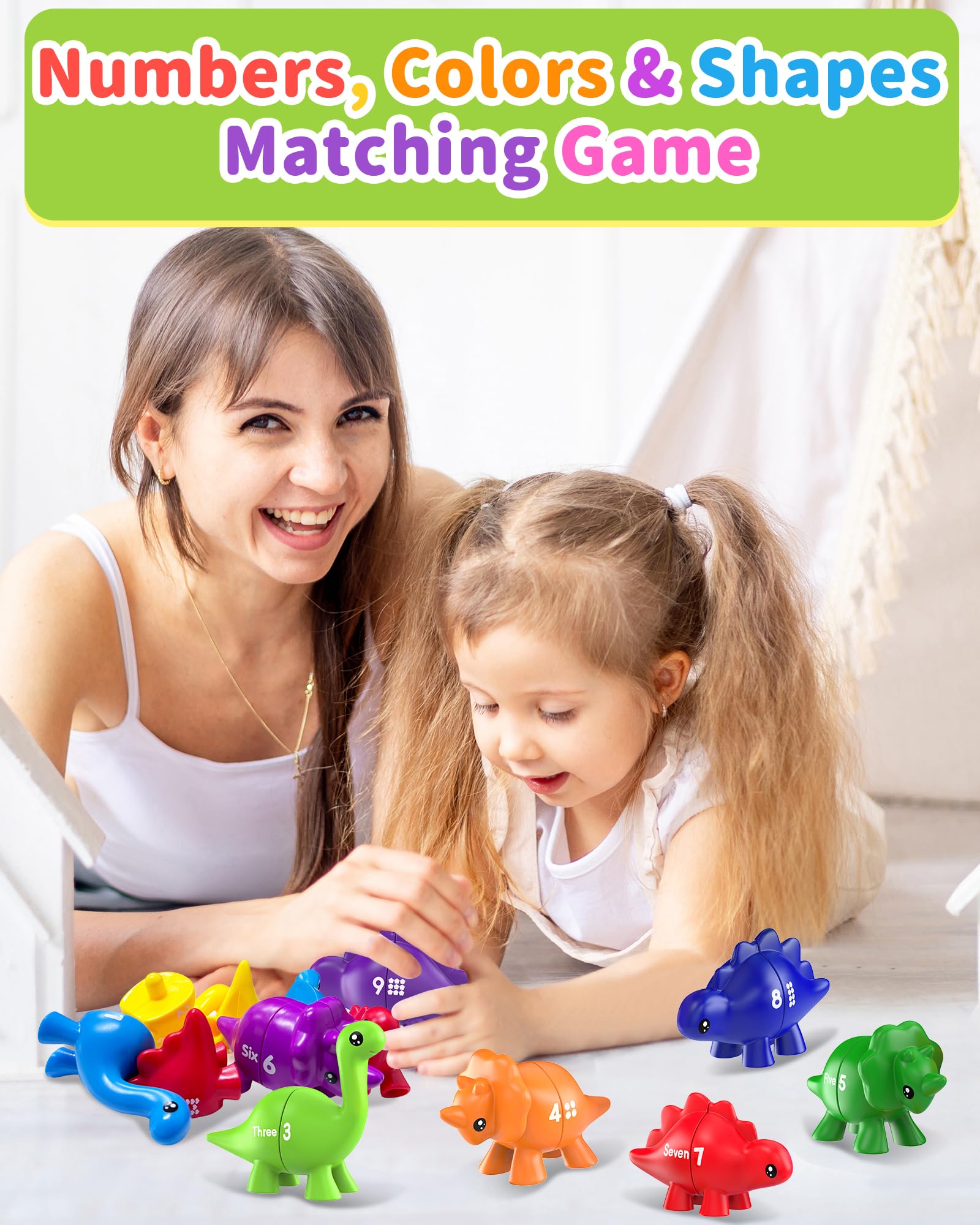 Gagule dinosaur number matching set promotes hands-on learning and motor skills