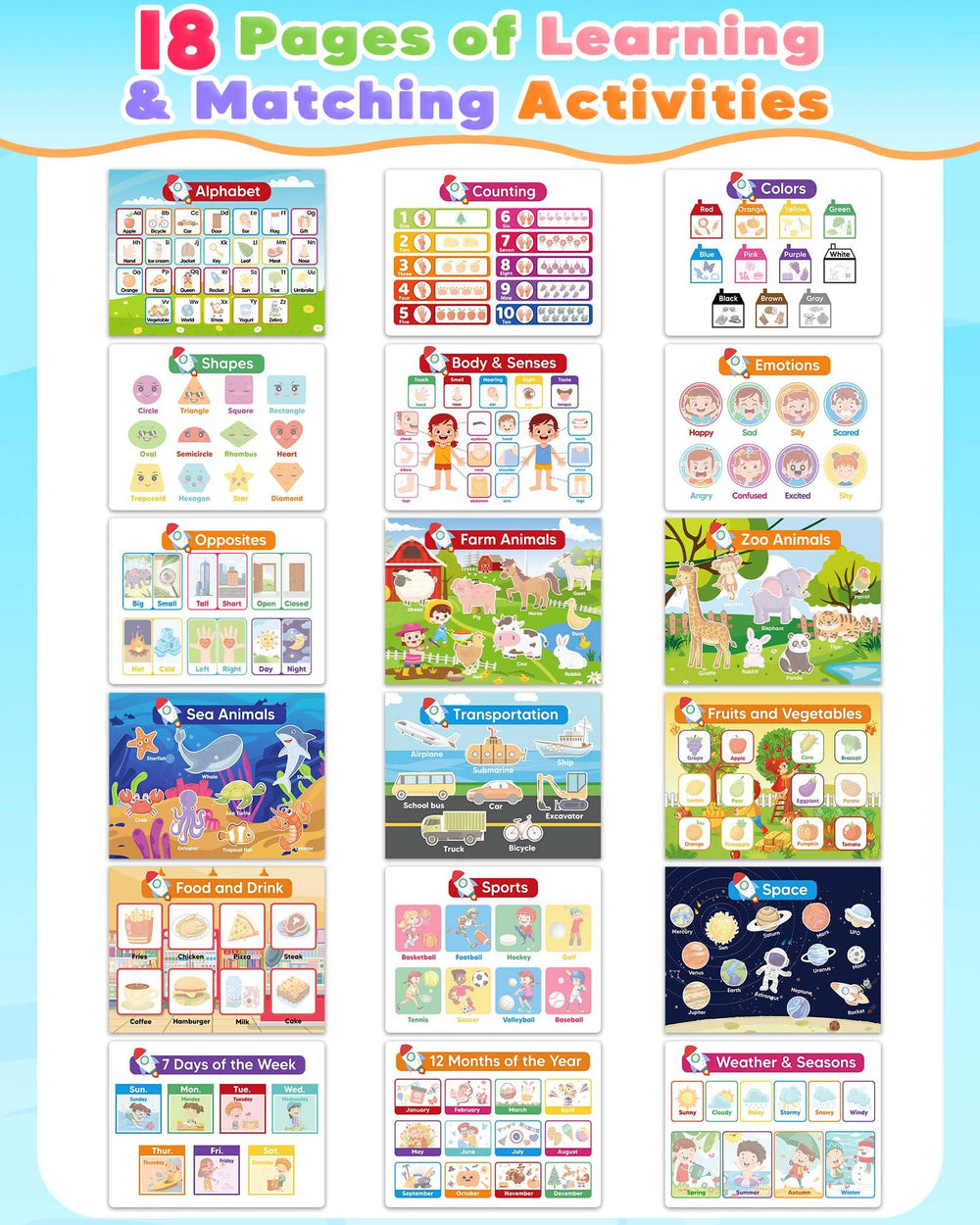 Gagule Busy Book alphabet and numbers pages for early literacy