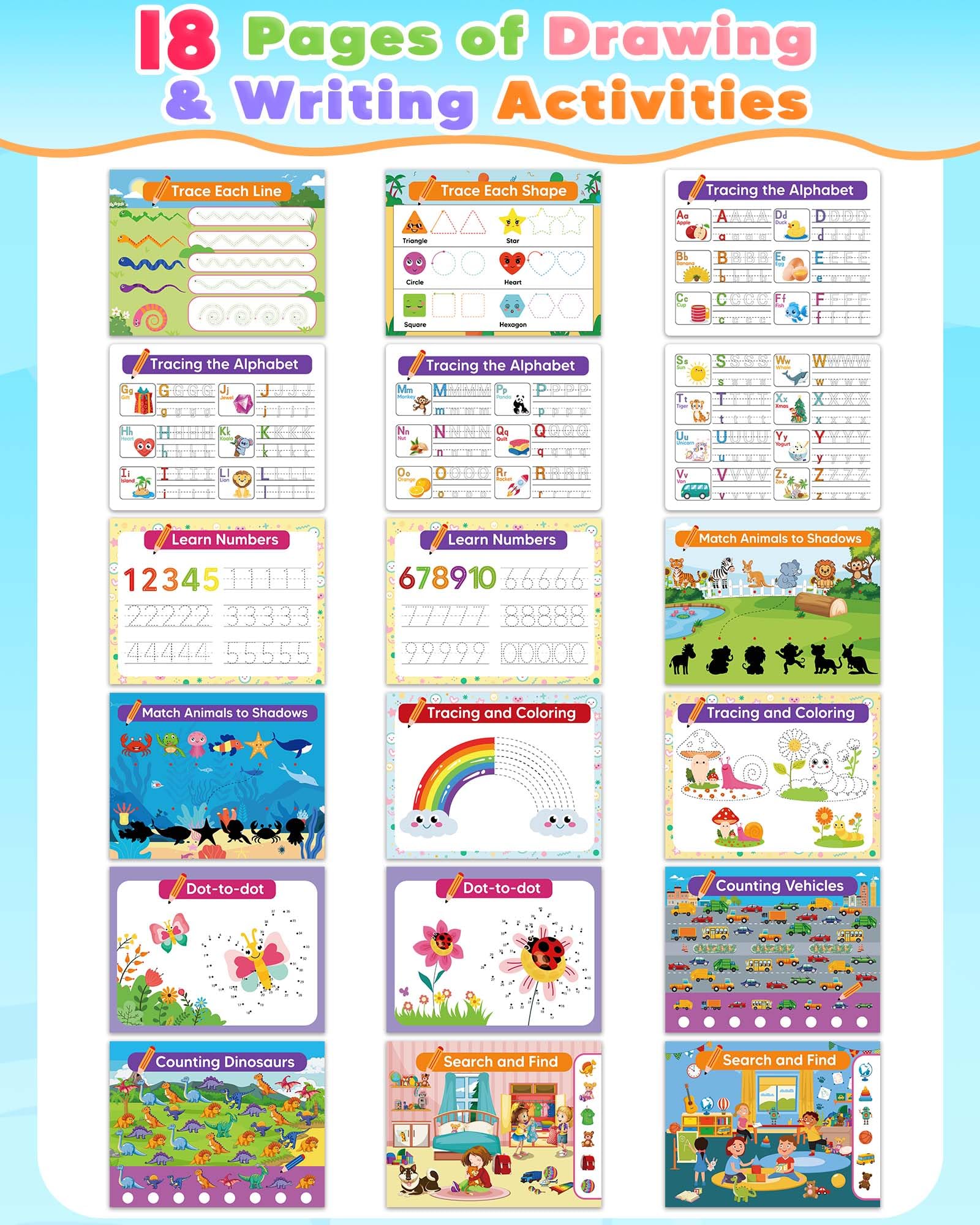 Gagule Busy Book colors and shapes pages support recognition and motor skills