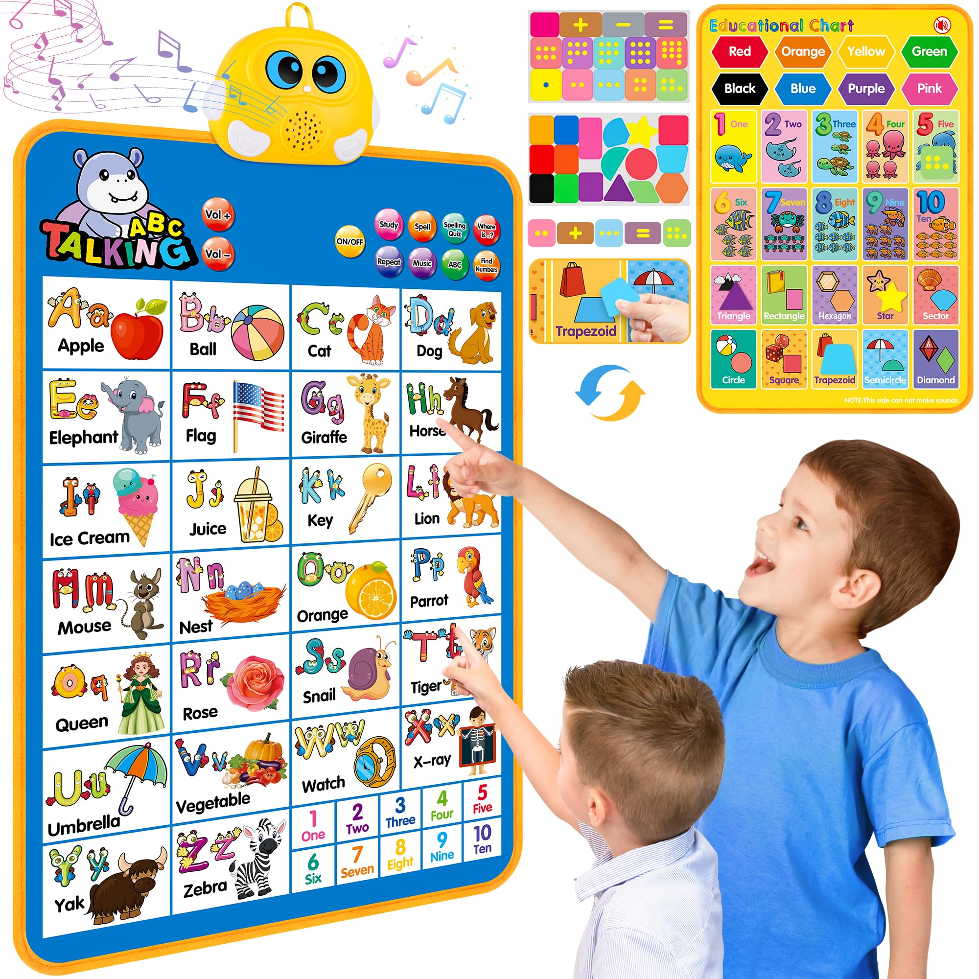 GaHoo electronic alphabet wall chart front view, interactive learning poster for early literacy practice.