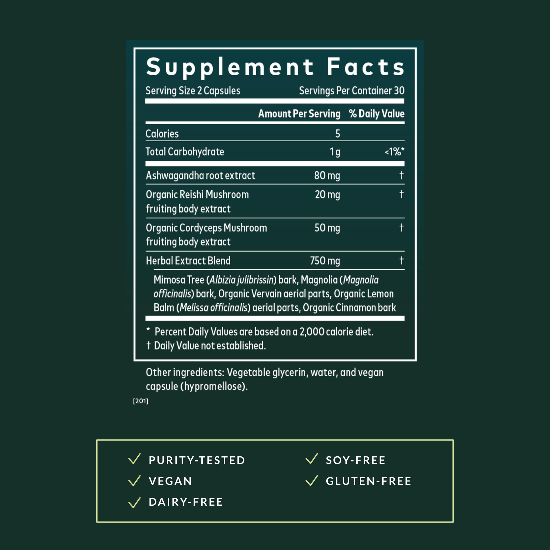 Gaia Herbs Adrenal Health Nightly Restore label art highlights herbal blend