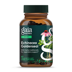 Gaia Herbs Echinacea Goldenseal bottle ready for daily immune support.
