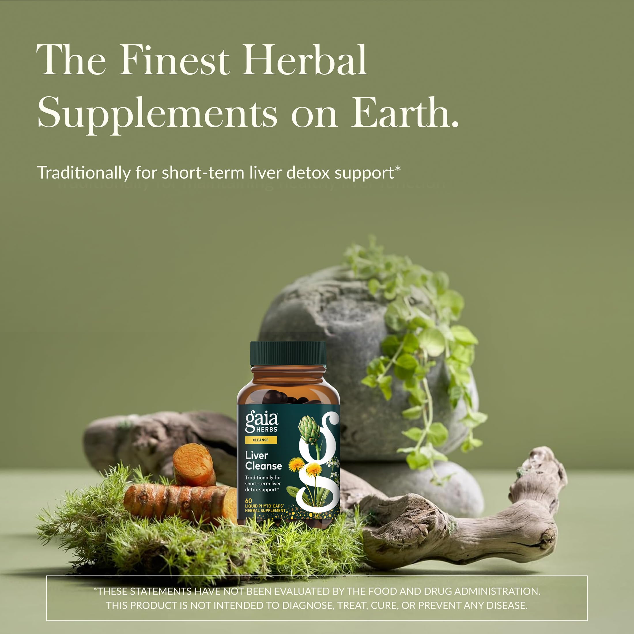 Close-up of Gaia Liver Cleanse capsules for daily use