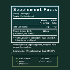 Gaia Herbs Nettle Leaf capsules poured for daily immune support