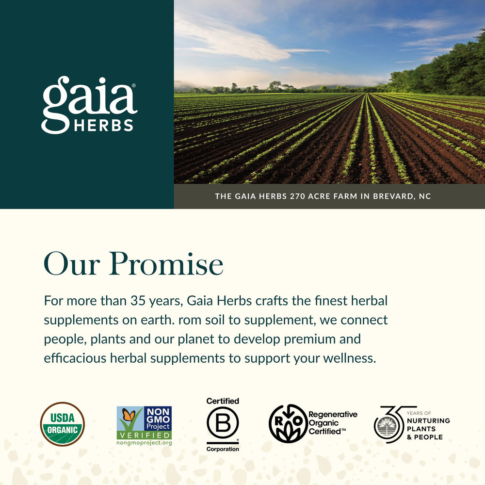 Gaia Herbs patented membrane filtration creates a potent extract