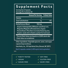 Ashwagandha root with SleepThru bottle for calming rituals