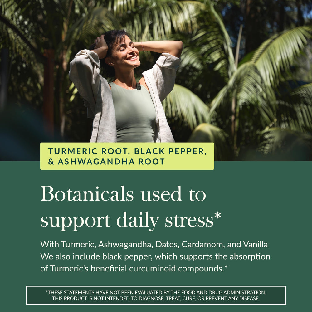 Turmeric and black pepper blend from Gaia Herbs for rich, flavorful cup.