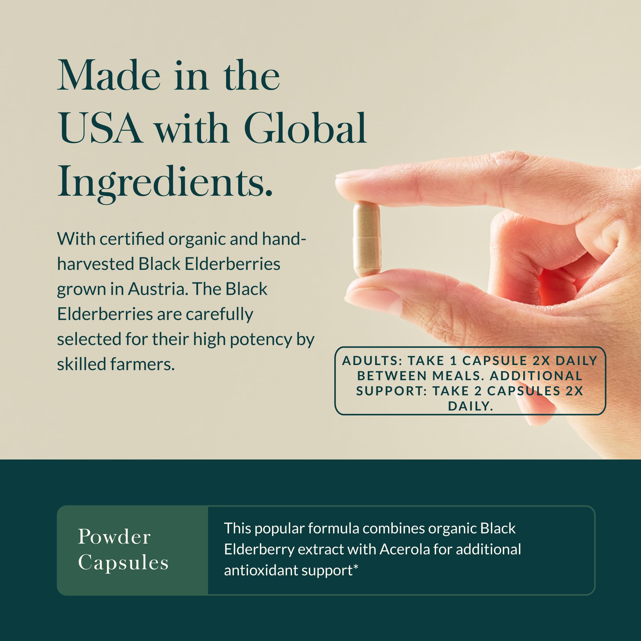 Gaia Herbs vegan capsules label showcasing plant‑based immune support.