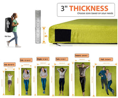 Gaialoop dual layer foam camping pad rolled up for easy transport