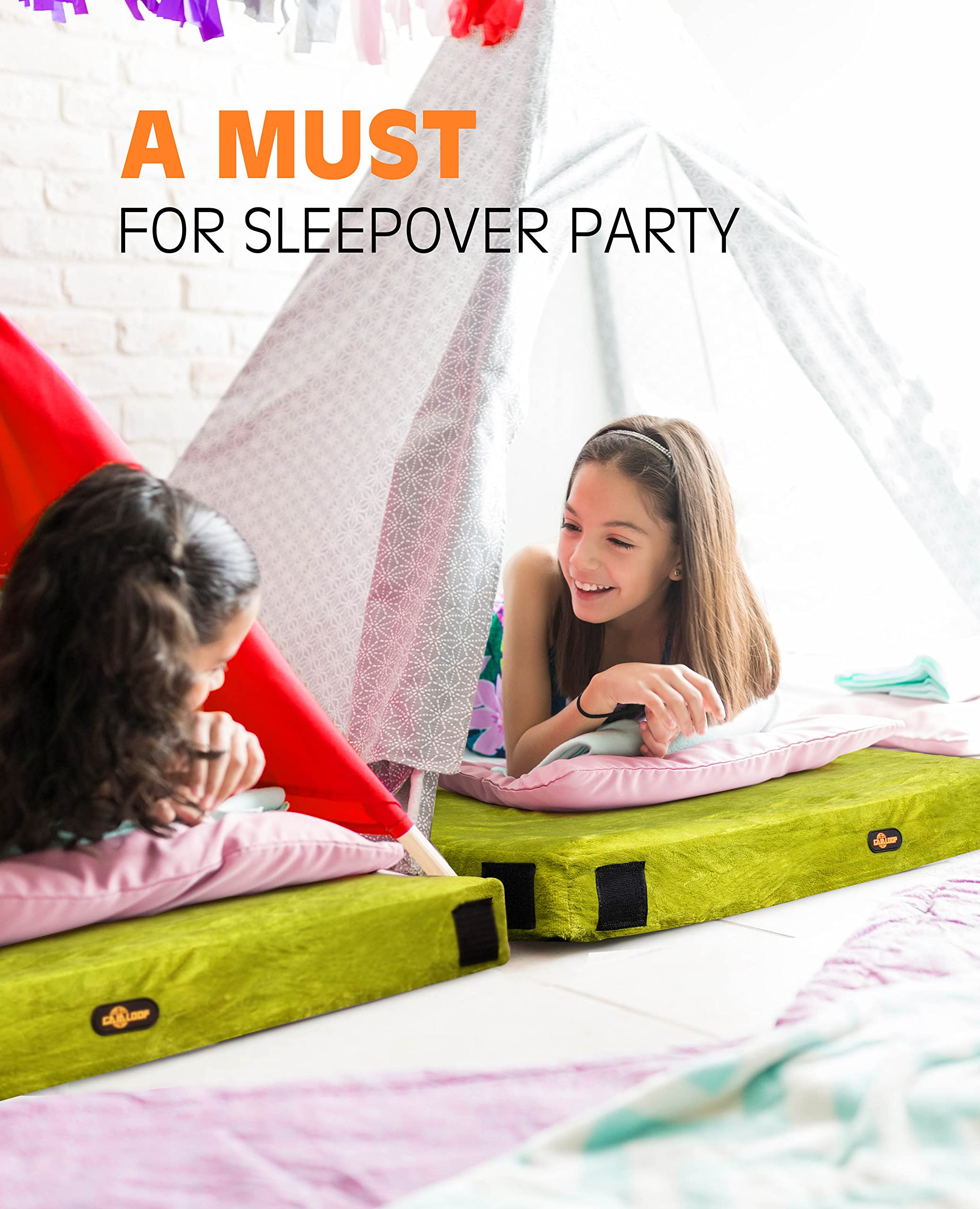 Gaialoop guest bed doubles as a soft floor mat for sleepovers