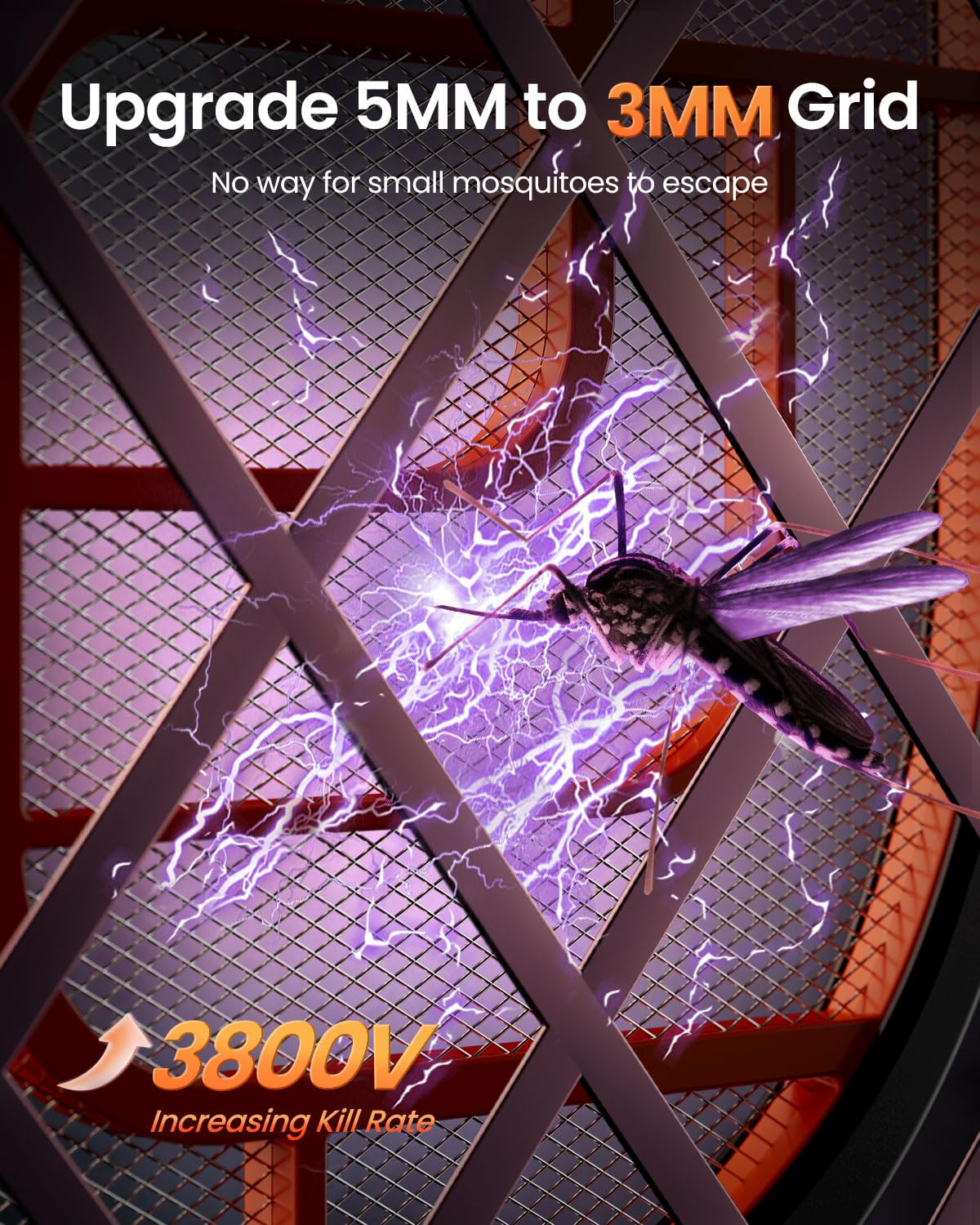 Gaiatop fly zapper with 3-layer grid for safe operation.